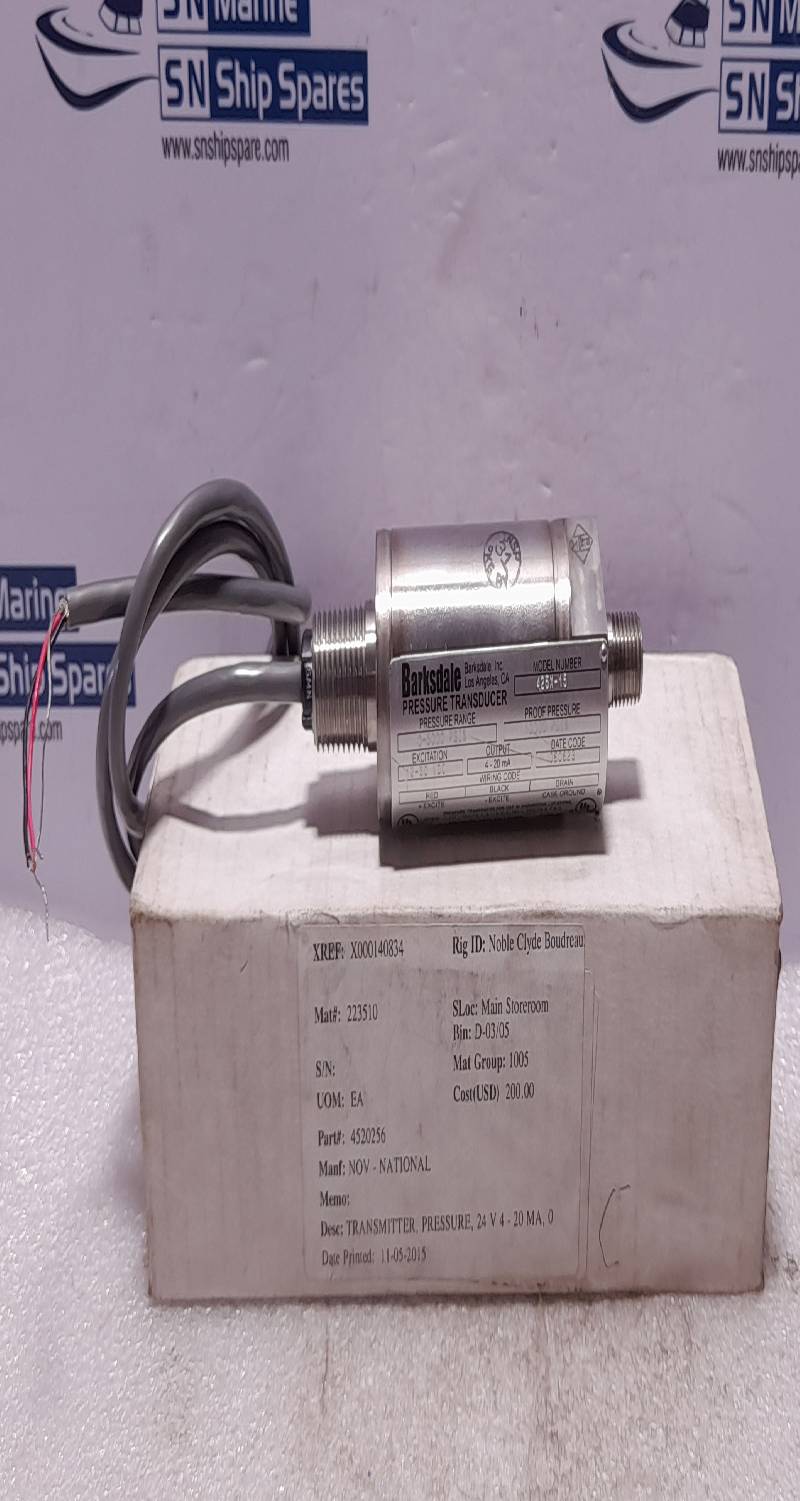 Barksdale 425X-15 Pressure Transducer NOV 4520256 Range 0-5000 PSIG