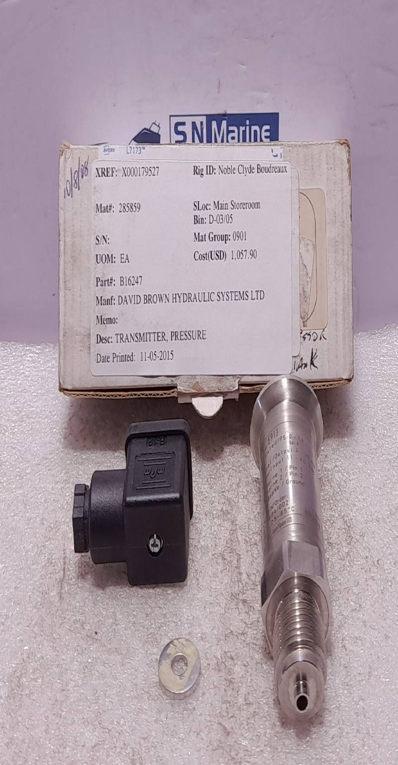 Baumer E913 Pressure Transmitter 0-1.6 BarA In 11-40VDC Out 4-20mA