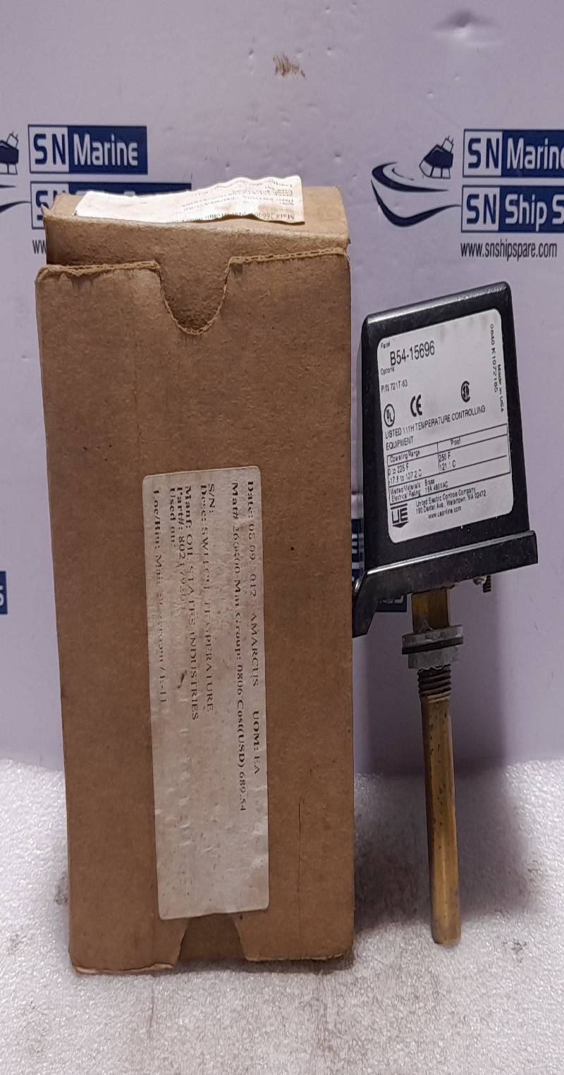 United Electric UE B54-15696 Temperature Switch 721T-63 Operating Range 0 to 225 F