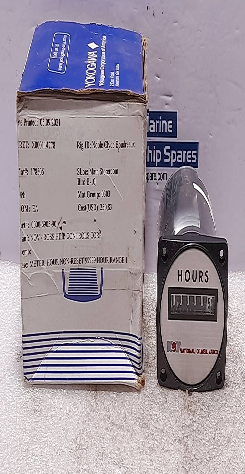 NOV Ross Hill 0000-6905-90 Hour Meter Non-Reset 120VAC 60Hz 0000690590