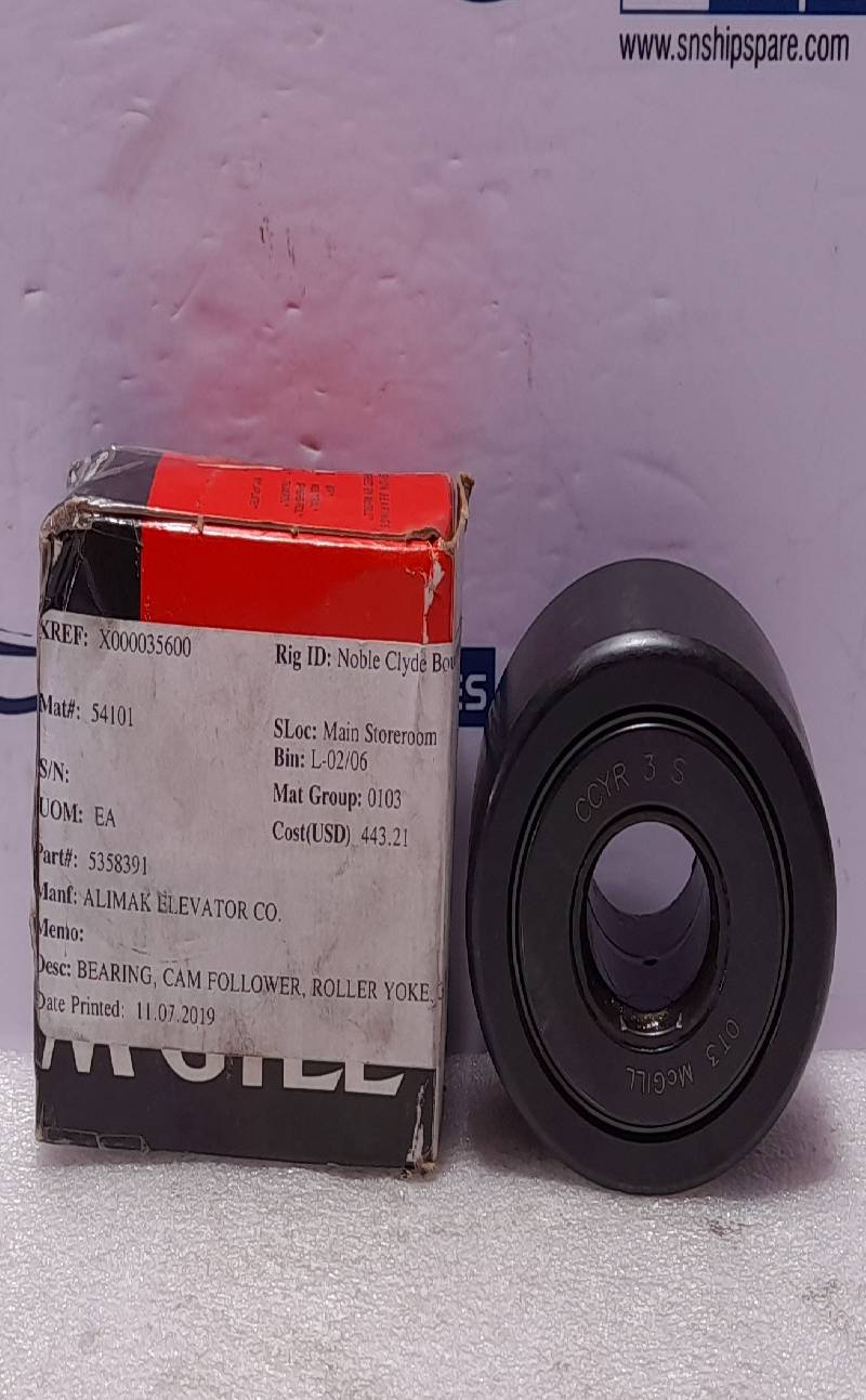 McGill Lubri Disc CCYR 3 S Cam Follower Bearing 4300510000 Alimak 535839-1