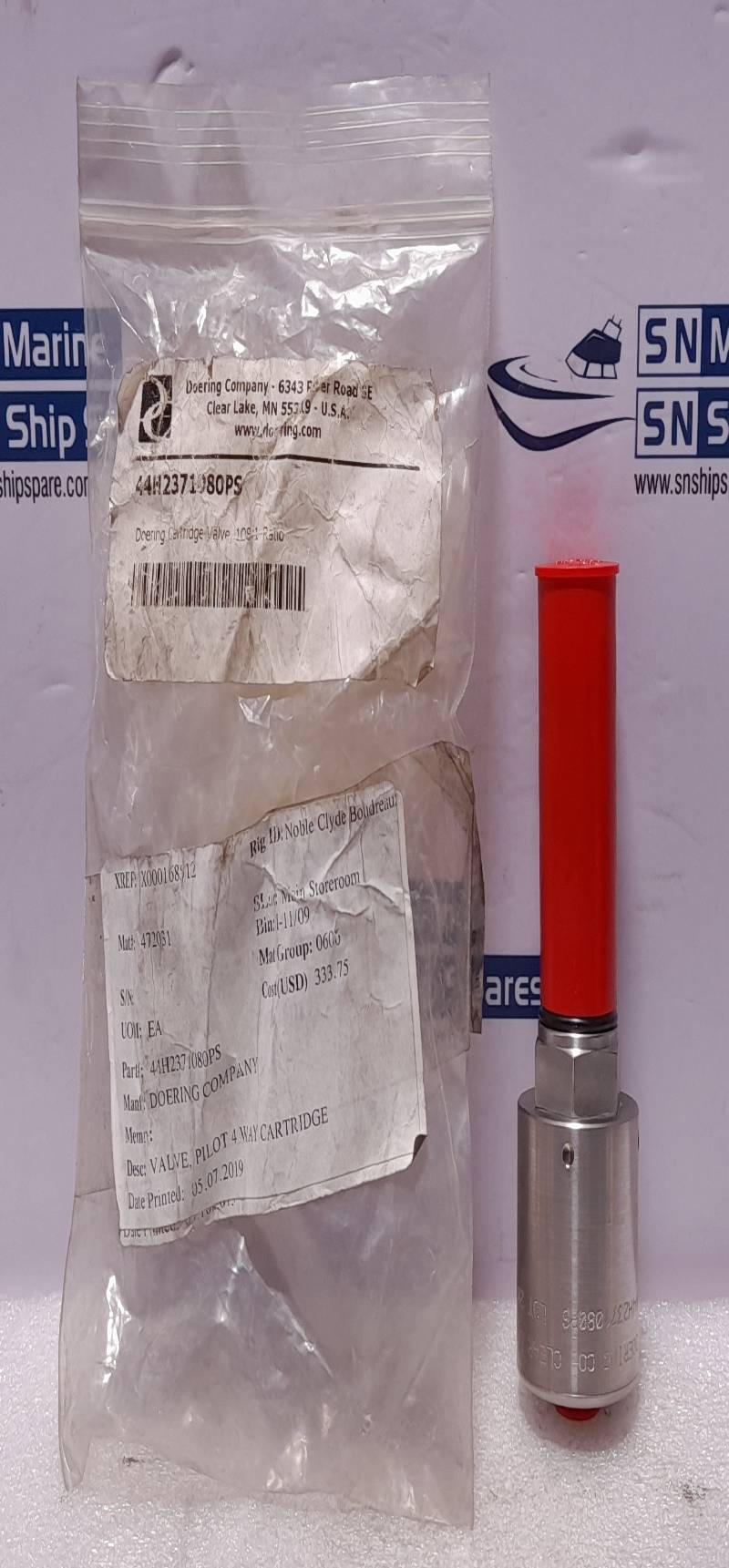 Doering 44H2371080PS 4-Way Pilot Valve Cartridge 108:1 Ratio