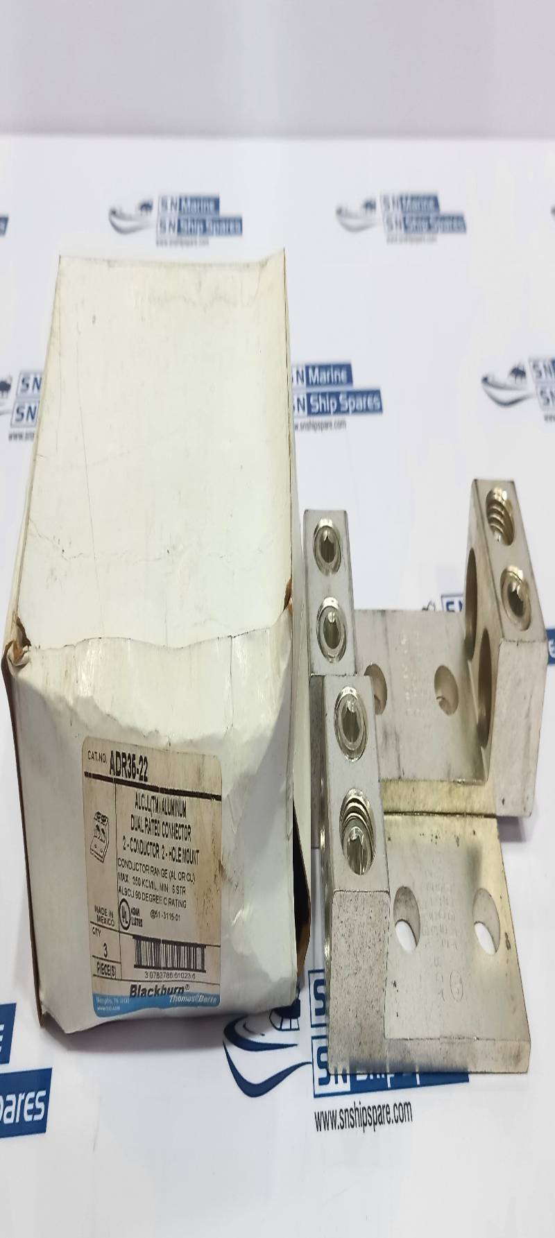 Blackburn ADR35-22 Aluminium Dual Rated Connector 2conductor 2Holemount