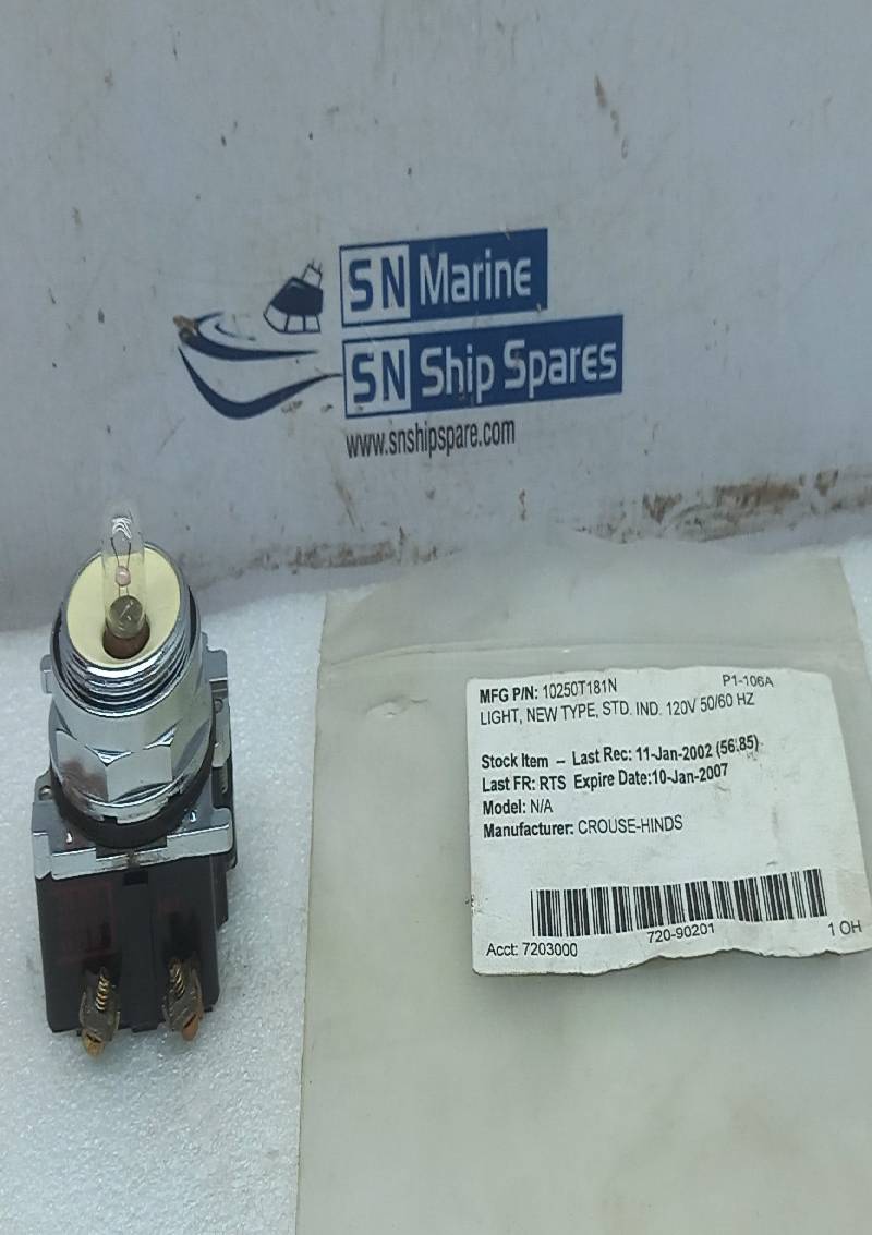 Crouse-Hinds 10250T181N New Type STD Light 120V 50/60Hz Cutler-Hammer