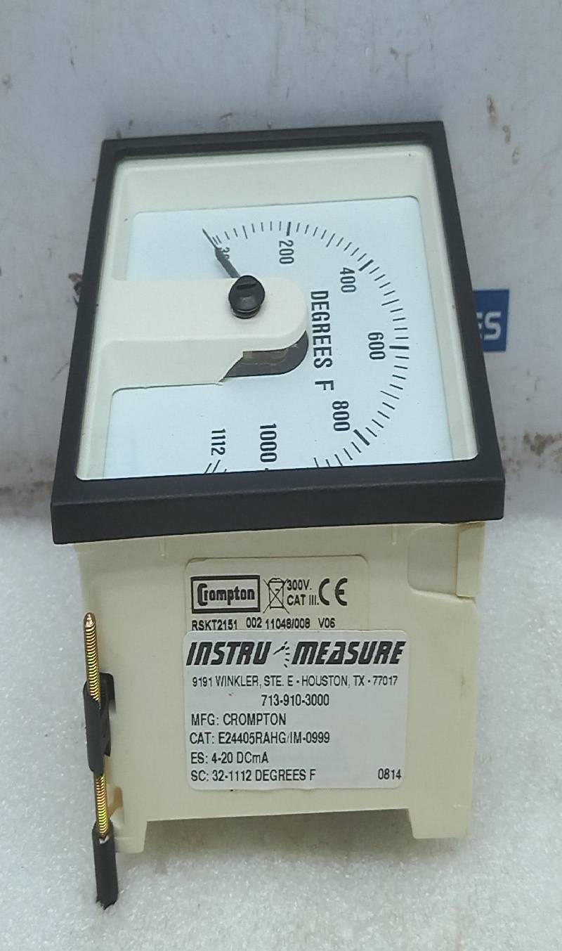 Crompton E244 05RAHG/IM-0999 Panel Degree Measurement Meter 32-1112 F