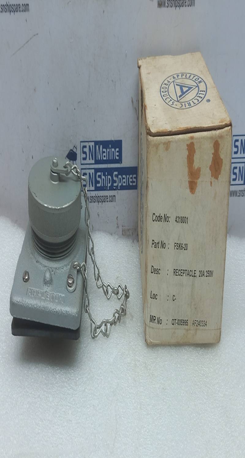Appleton Electric FSK6-20 Receptacle & Cap 20A 250V