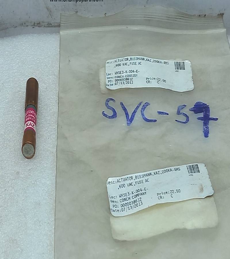 Bussmann KAZ Cooper Fuse Actuator Signal Device 200KA-4MS 600 VAC Fuse Ac 10 Pcs / Lot