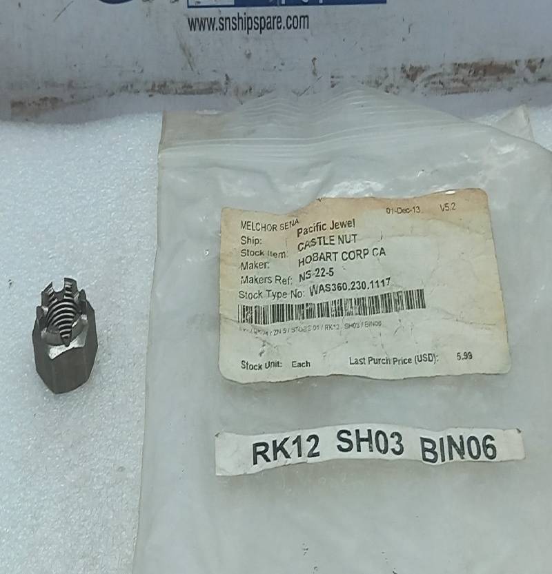 Hobart NS-22-5 Castle Nut NS-022-5 7 Pcs / Lot