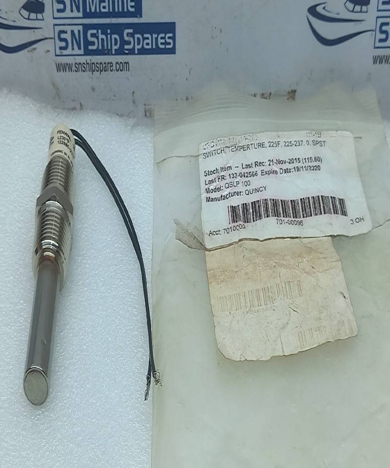 Fenwal 122880-222 Temperature Switch 225F, 225-27 0 SPST Quincy QSLP 100 08-819991-010