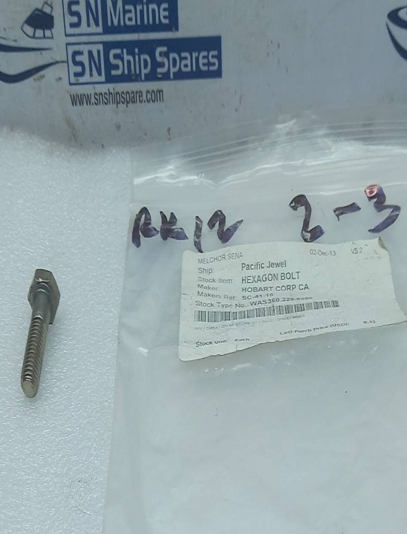 Hobart SC-41-15 Hexagon Bolt Screw 5/16”-18 x 1.1/4” Hex-SST 5 Pcs / Lot