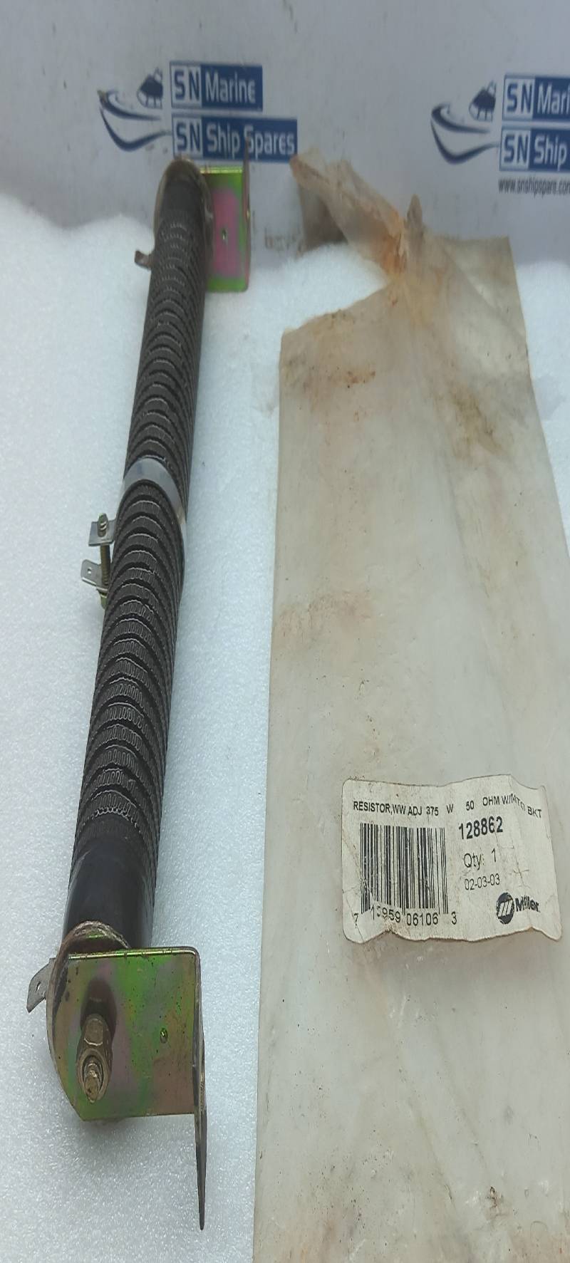 Miller 128862 Resistor WW Adj 375 W 50 Ohm W/mtg BKT
