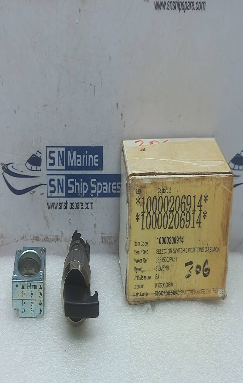 Siemens 3SB35 00-3PA11 Selector Switch 2 Positions 0-1 Black 3SB35003PA11