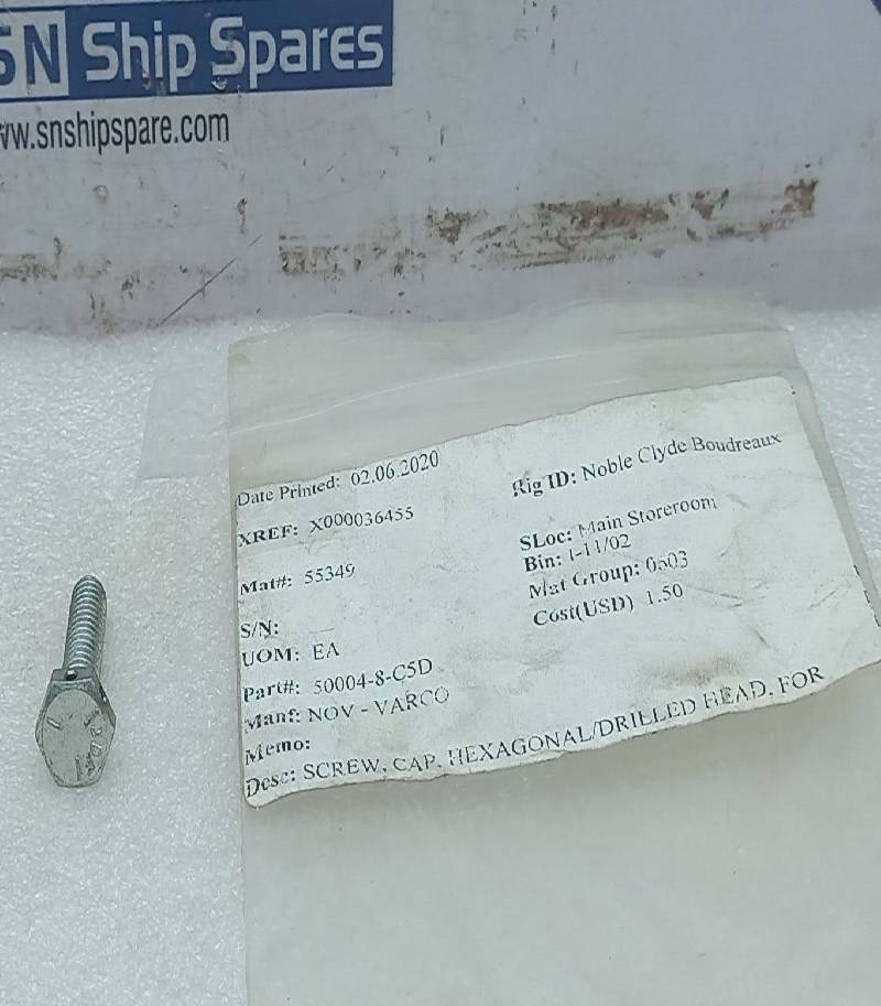 Nov Varco 50004-8-C5D Screw Cap Hexagonal / Drilled Head 26 Pcs / Lot