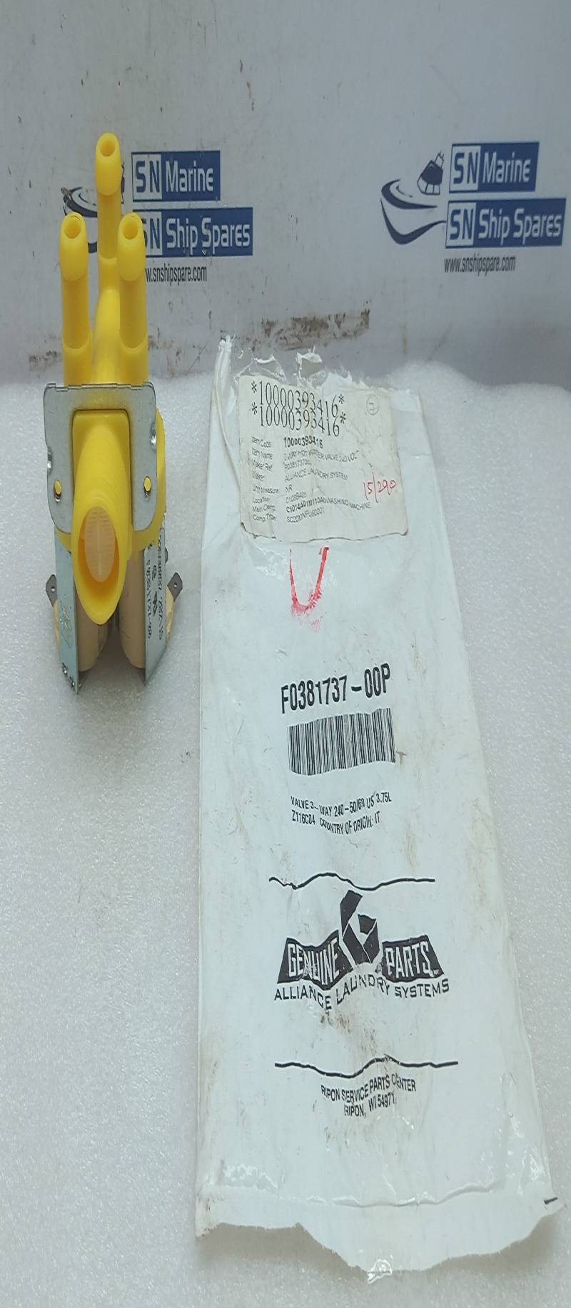 Speed Queen F0381737-00P Washer VALVE 3-WAY 240-50/60 US 3.75L Z116C04 Alliance Laundry P038173700 10000393416 Origin: IT