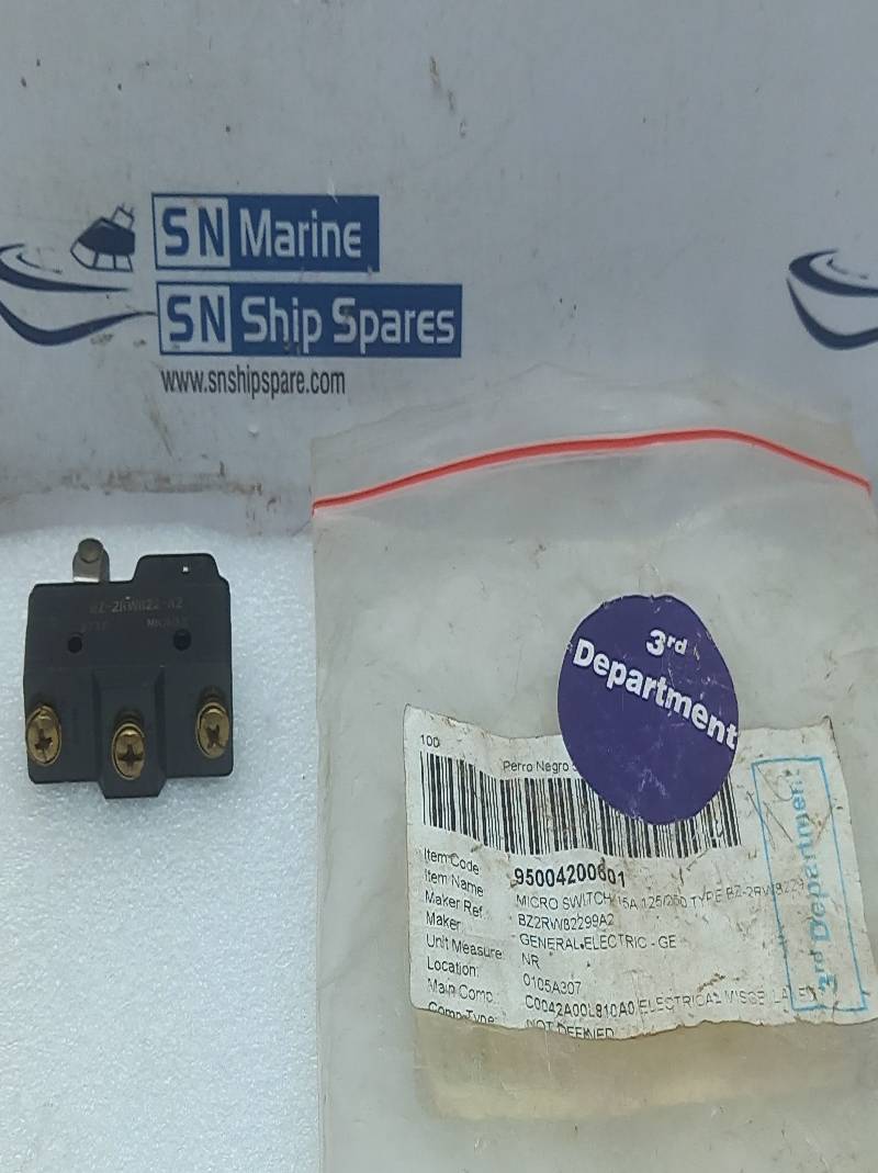 Honeywell BZ-2RW822-A2 9737 Micro Switch 15A 125/250