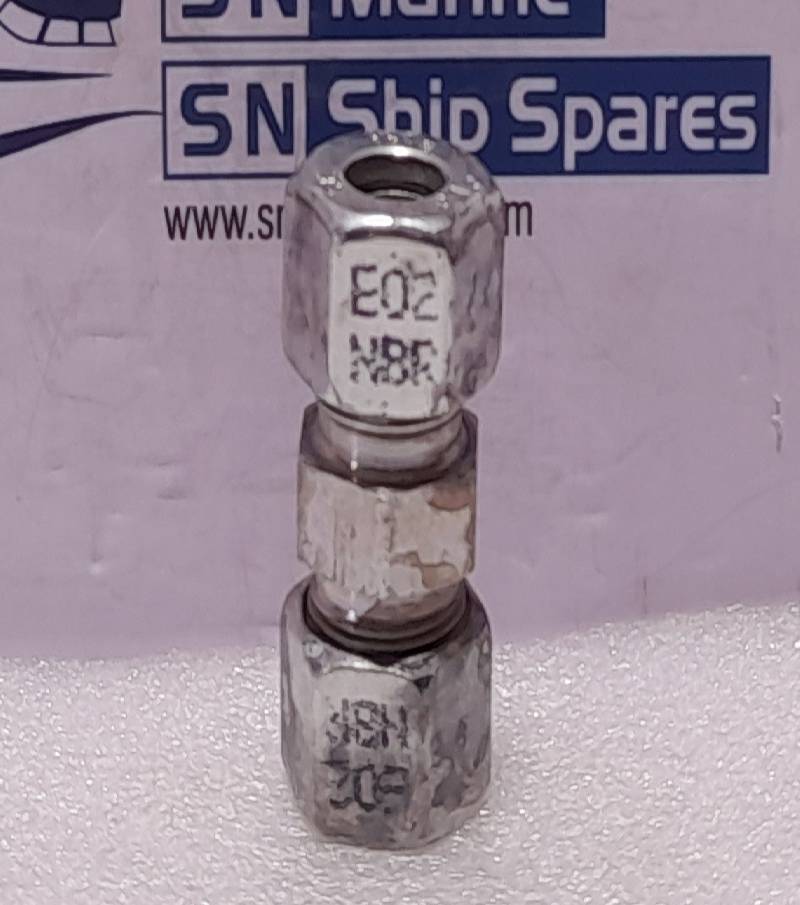 Parker G12ZSCF Union Tube 12 MM with Nut Zinc Plated S