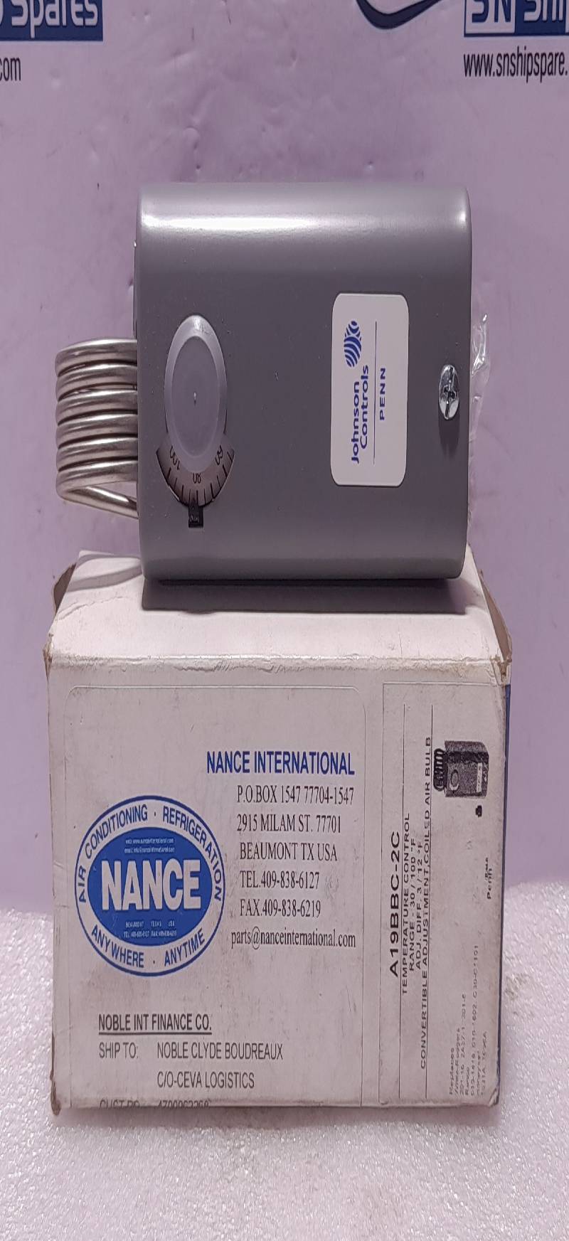 Johnson Control A19BBC-2C Temperature Control Range -30/100◦F Adj Diff 3/12◦F
