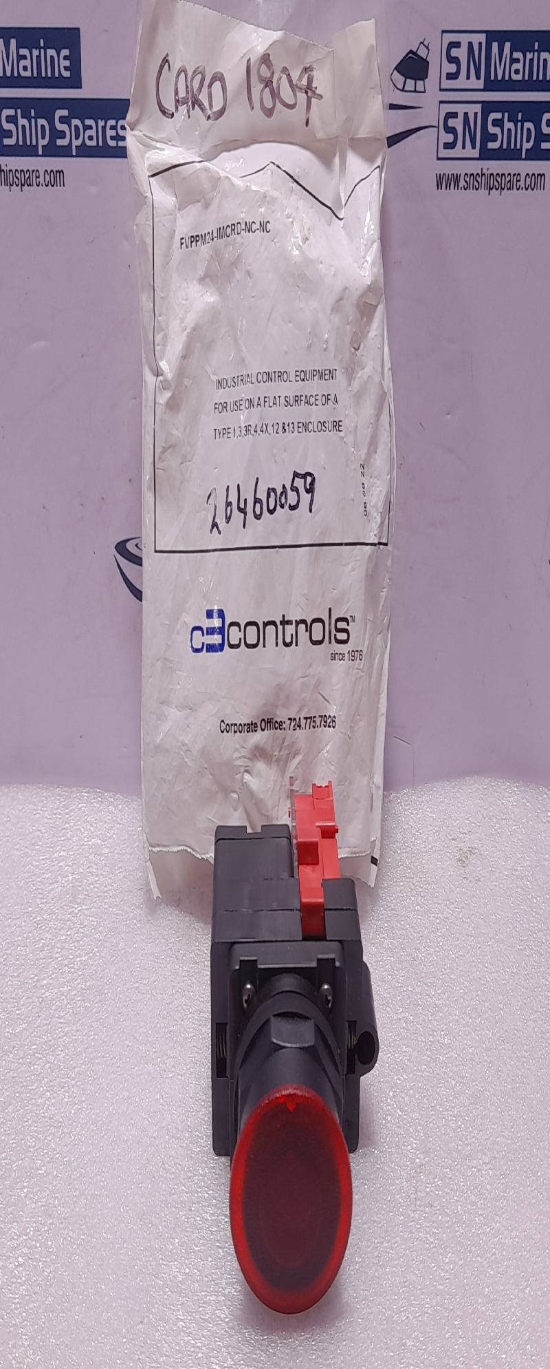 C3 Controls FVPPM24 Illum Push-Pull Incandescent Pushbutton NOV Dreco 26460027