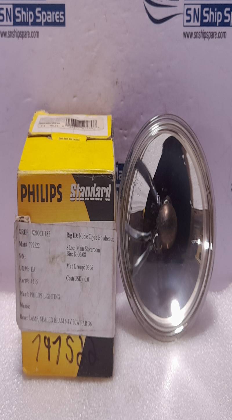 Philips 4515 Incandescent 6.4V 30W Sealed Beam Lamp