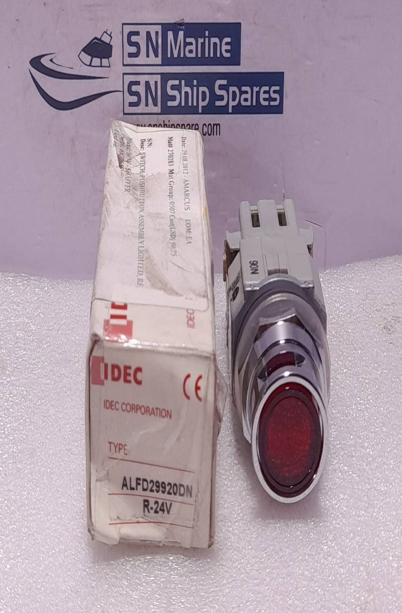 Idec ALFD29920DN-R-24V Push Button Switch Assembly Lighted