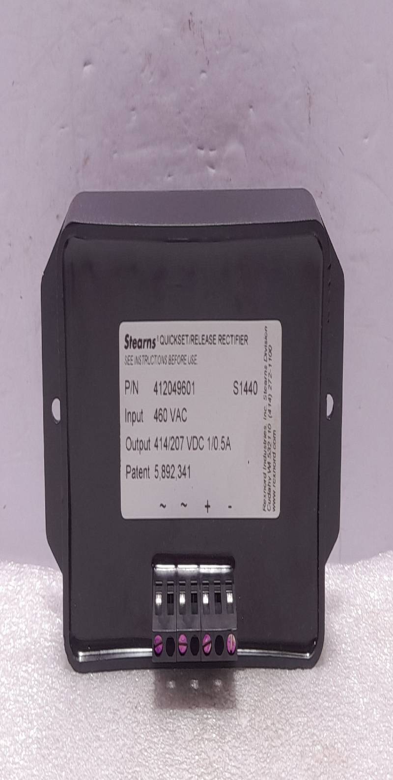 Stearns 4-1-20496-01-K Power Rectifier 460 V 412049601