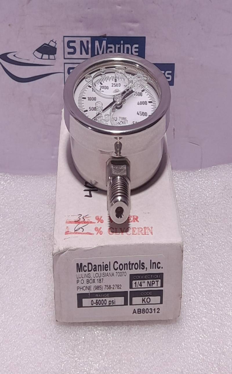 McDaniel Controls AB80312 Pressure Gauge 0-5000 PSI 2-1/2 IN 1/4