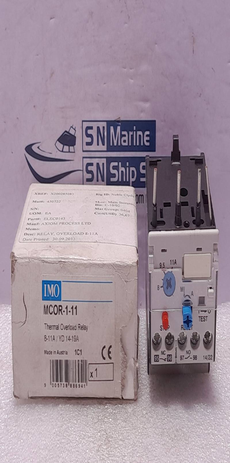 IMO MCOR-1-11 Thermal Overload Relay 8-11A / YD 14-19A Axiom ELEC0143