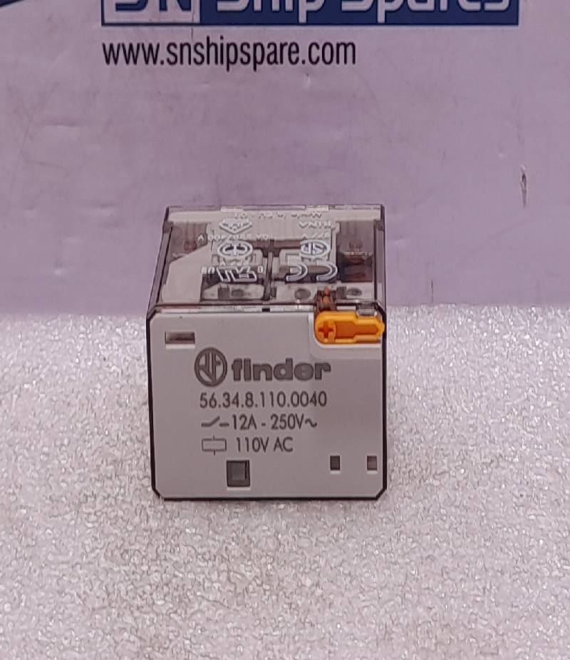 Finder 56.34.8.110.0040 Power Relay Plug-in 110VAC 12A 4PDT