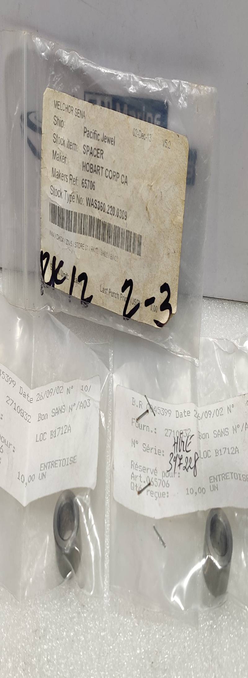 Hobart 65706 Spacer 2 Pcs / Lot