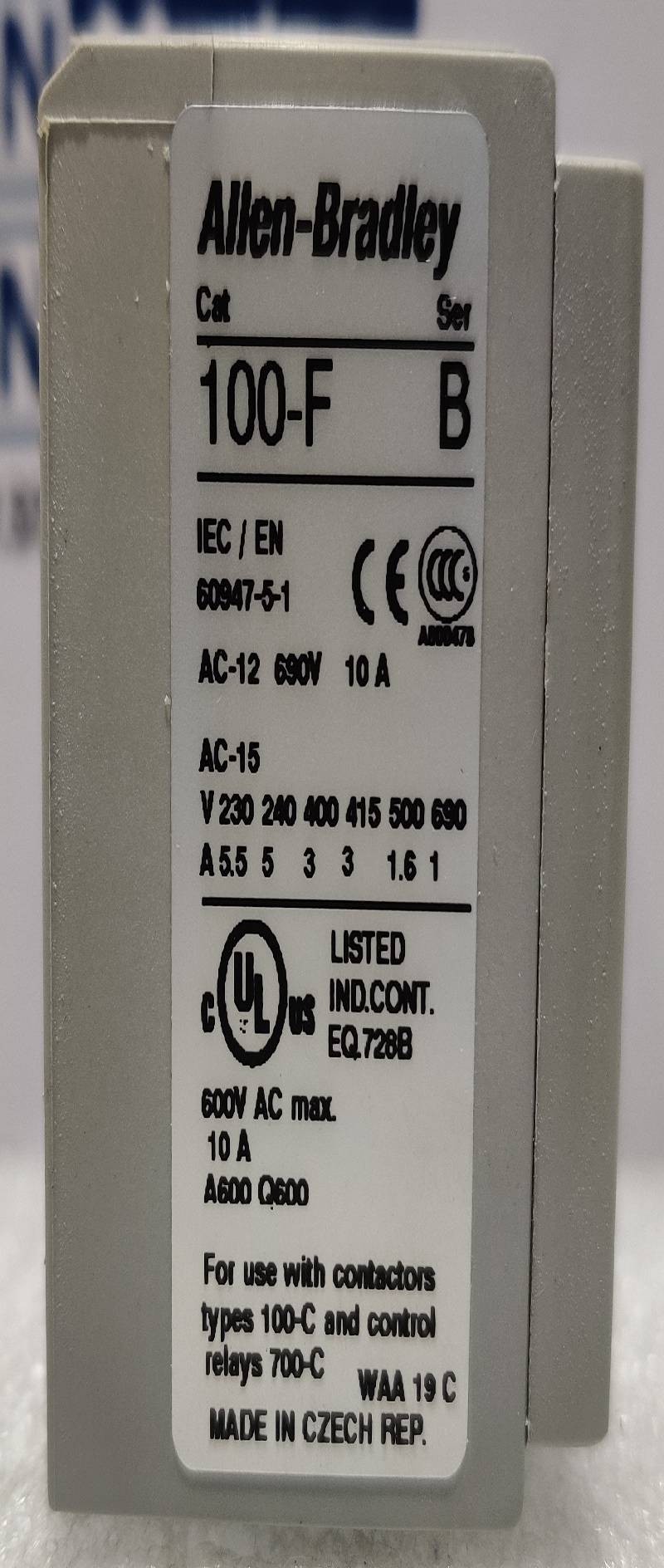 Allen Bradley 100-F Auxiliary Contact Block 2NO-2NC 690V 10A
