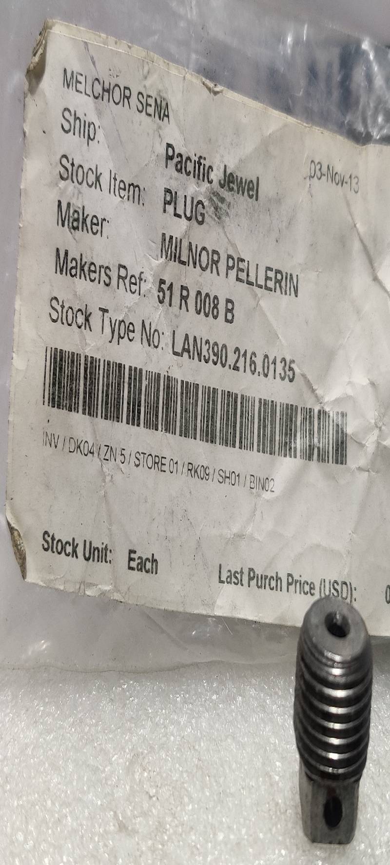 Milnor Pellerin 02 02105B Piston Cup Washer 0202105