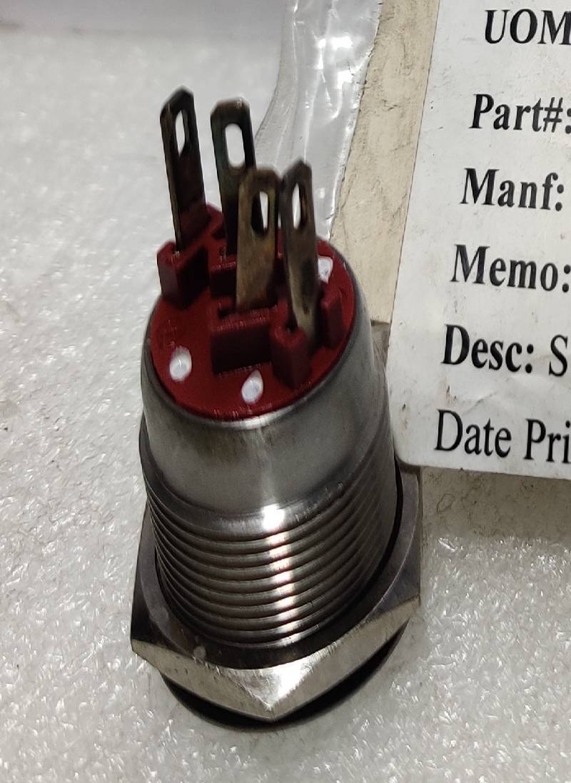 Bulgin Power Source 0322507 Switch Vandal Resistant 22 MM SPST Momentary Contact