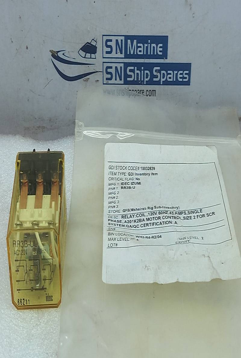 Idec RR3B-UL 11Pin Relay Coil: 120V 50/60Hz 45Amps 4PCs In Lot