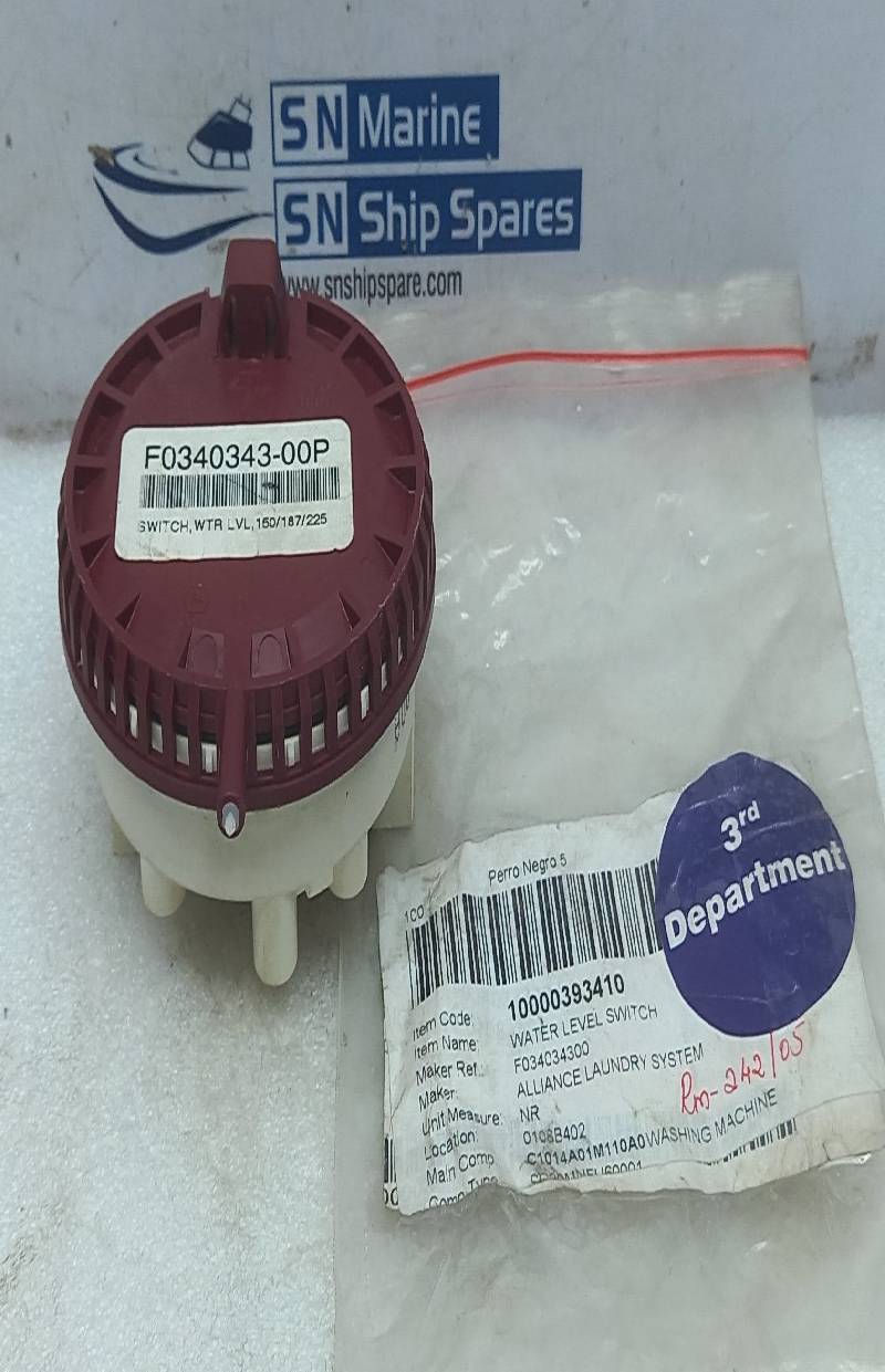 Alliance Laundry F034034300 Water Level Switch F0340343-00P / F034034300P