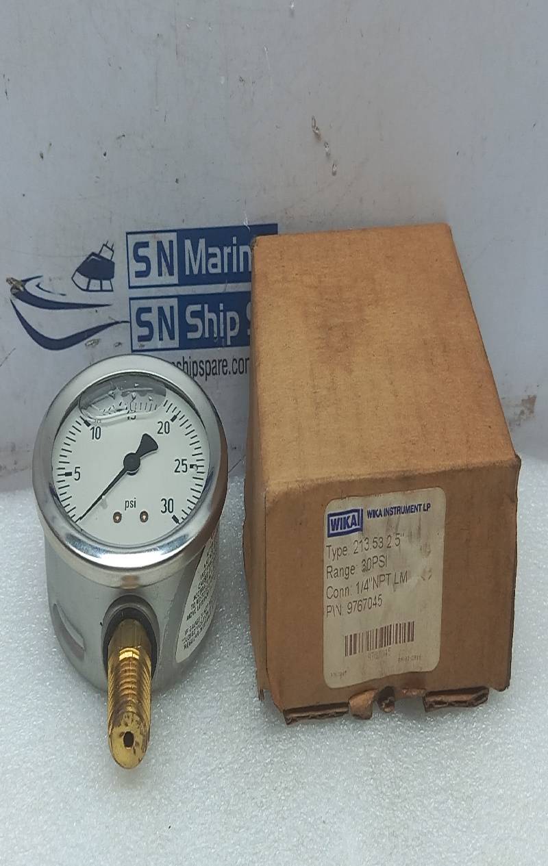Wika 9767045 213.53 2.5” Pressure Gauge 0-30 PSI Conn ¼” NPT LM (1)