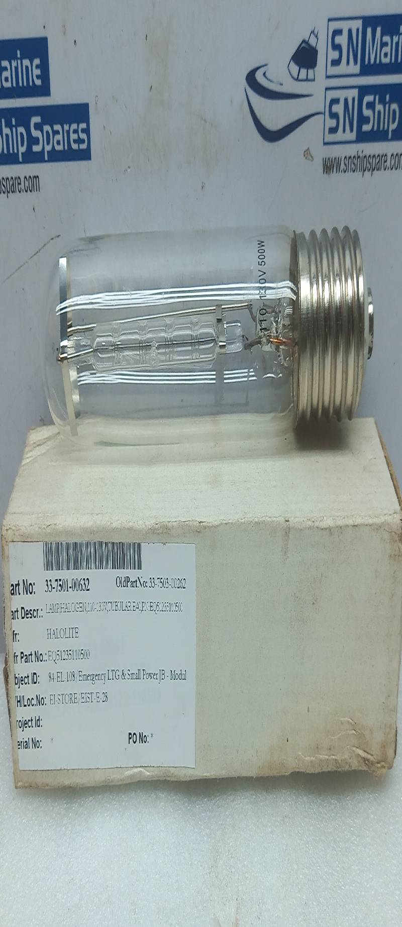 Halolite EQ51235110500 Halogen Lamp 110-130V 500W Tubular E40