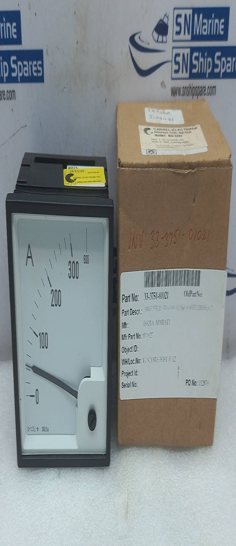 Carrel-Electrade BQ 0207 Moving Coil Meter 0-5A (Overload Scale 10A) Iskra Aparati