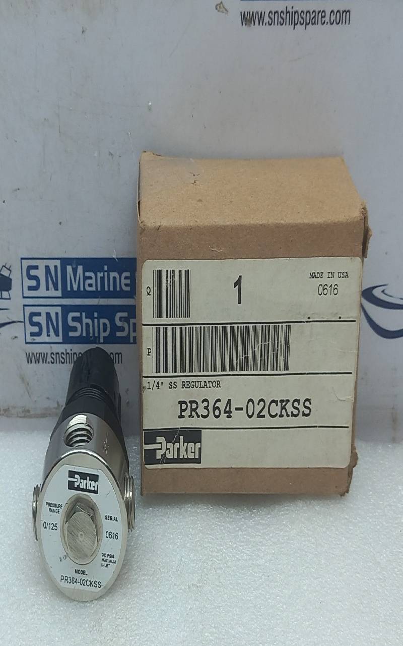 Parker PR364-02CKSS ¼” SS Regulator Pressure Range: 0/125Regulator Pressure