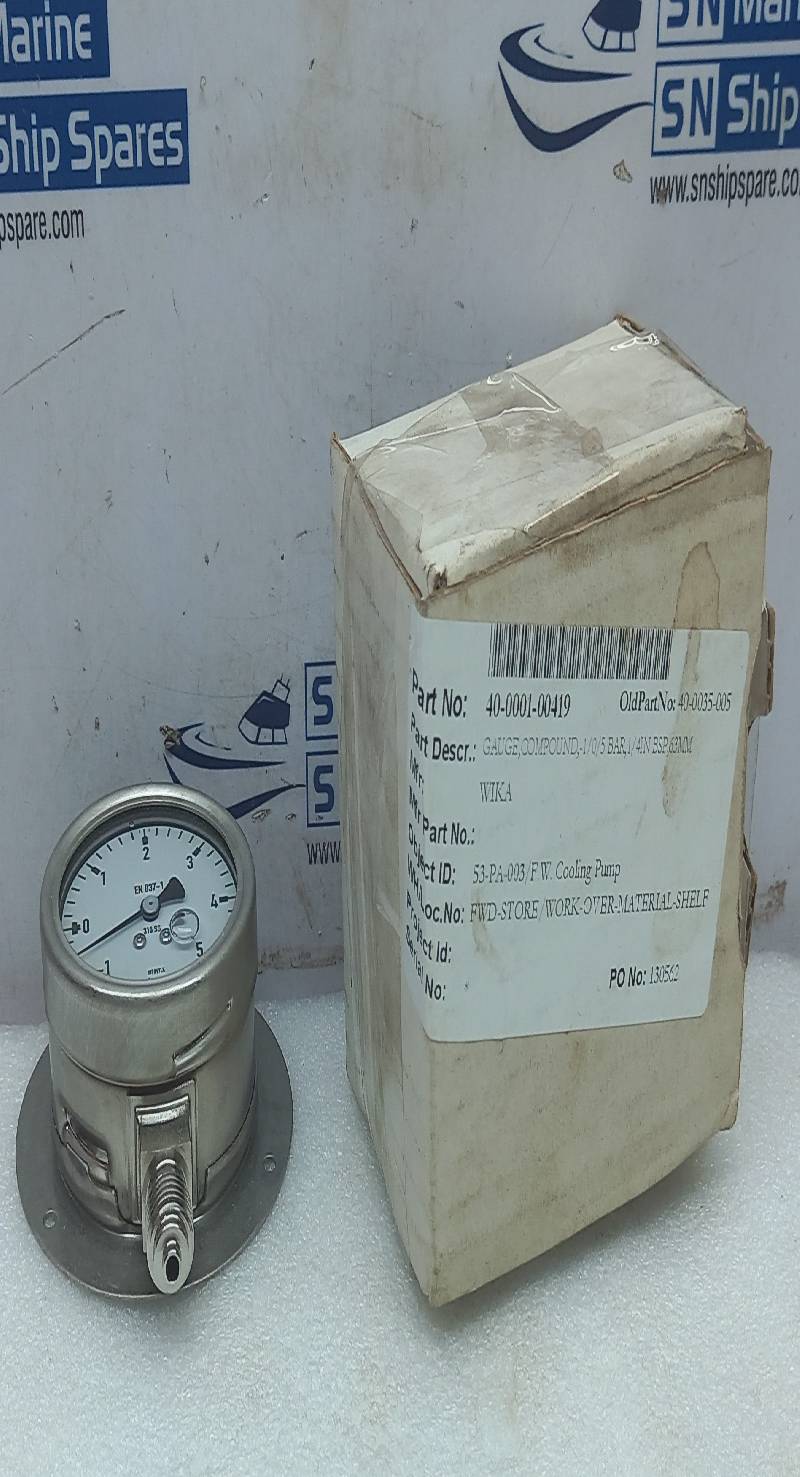 Wika 233.50.063 Compound Pressure Gauge -1 To 5Bar 1/4IN 63MM BSP