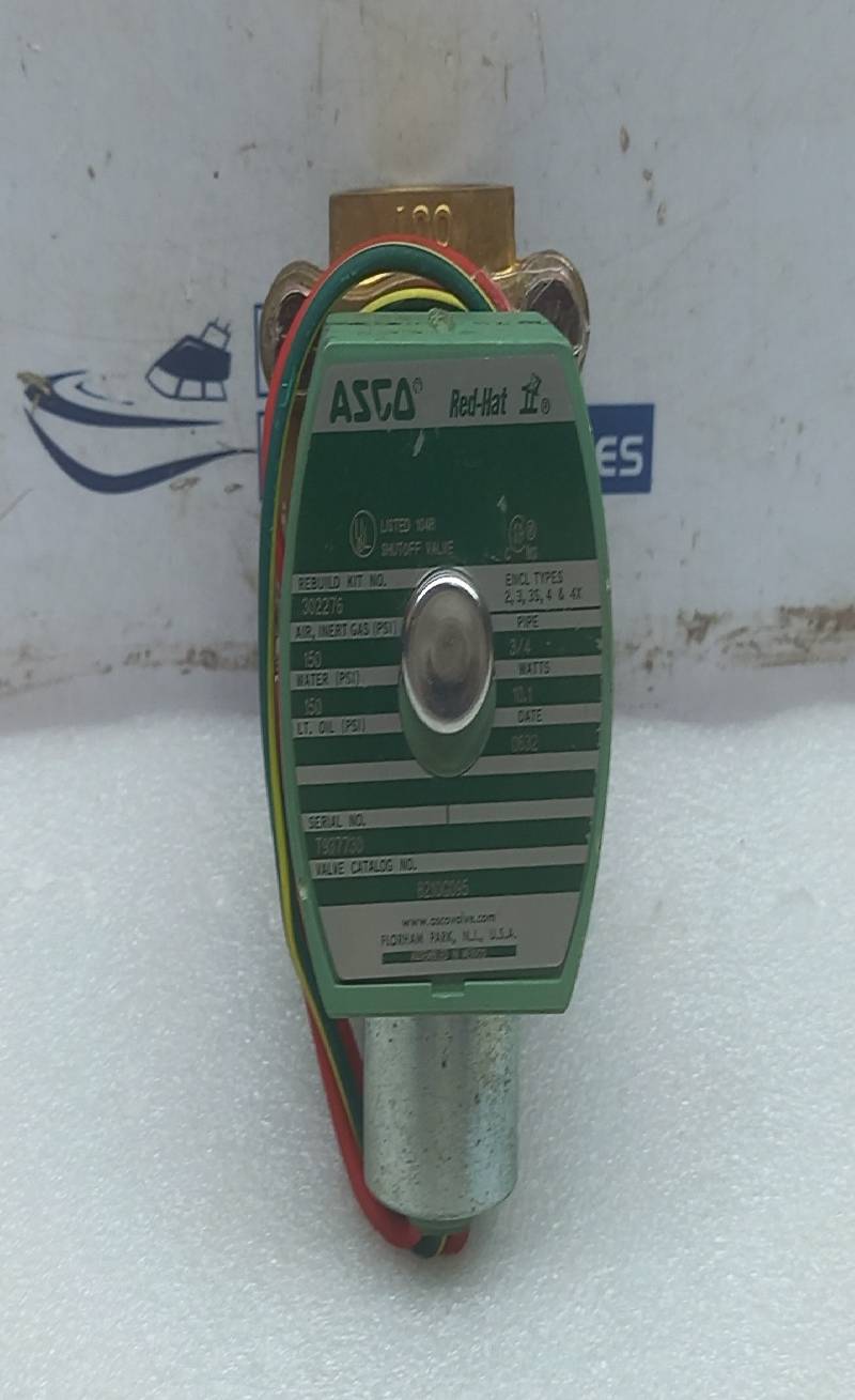 Asco 8210G95 Solenoid Valve 10.1W Rebuild Kit 302276 Air, Inert Gas, Water 150 PSI Pipe ¾