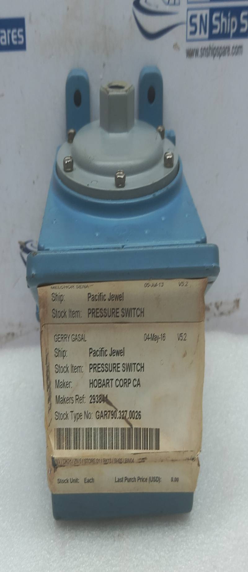 United Electric H400 Pressure Switch Model:442 225Psi Hobart 293844