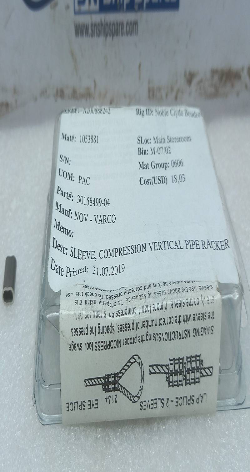 Nicopress 168-3-VC Stainles Oval Sleeves NOV 30158499-04 Pack Of 10