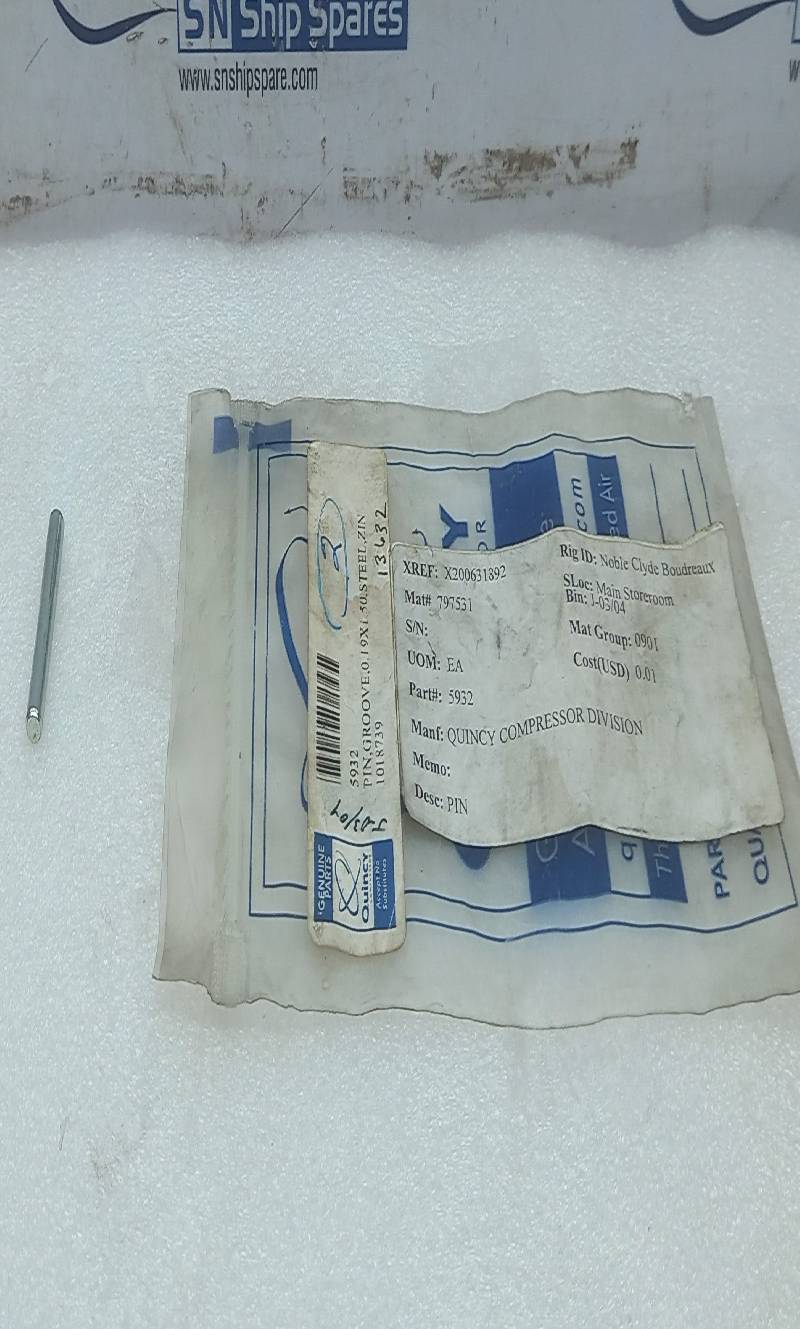 Quincy 5932 Steel Zin Groove Pin 0.19X1.50 3PCs In Lot