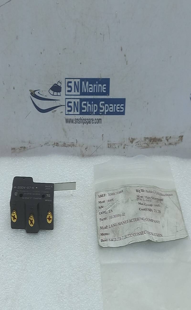 Omron A-20GV-B7-K Micro Convection Oven Switch 10A 125VAC Lang 2E-30301-02