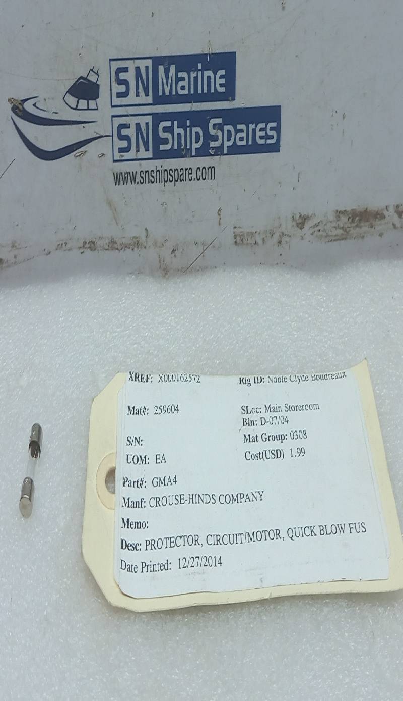 Cooper Bussmann GMA-4A Circuit Motor Protector Quick Blow Fuse 5PCs In Lot