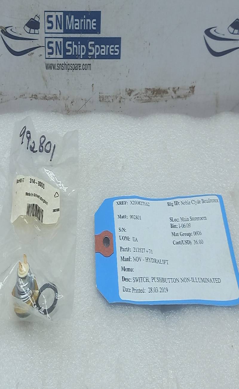 RS Components 314-9300 Non-Illuminated Push Button Switch 213527+71 5PCs In Lot