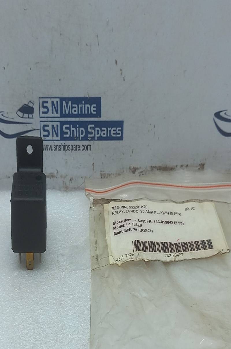 Bosch 0 332 019 203 Relay 24VDC 20AMP 5Plug In L4.186L 2PCs In Lot
