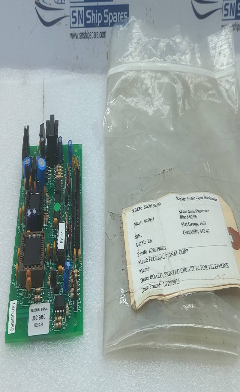 Federal Signal 18050-FS Printed Circuit Board E2 For Telephone 2001908C