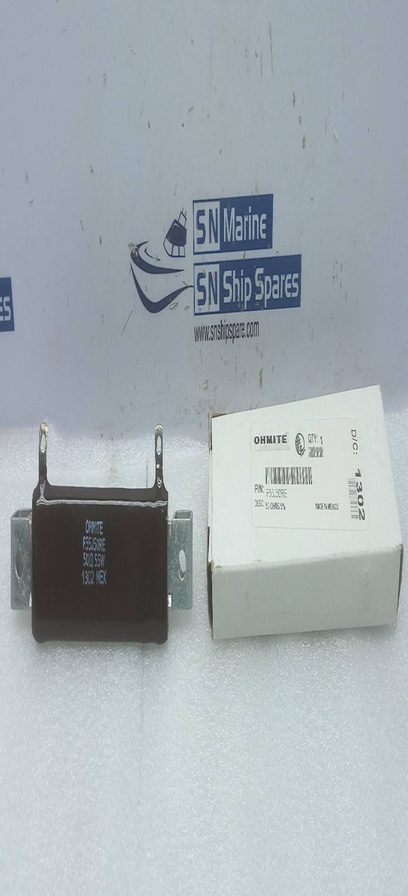 Ohmite F55J50RE Resistor 50Ω 55W 1302MEX 5PCs In Lot