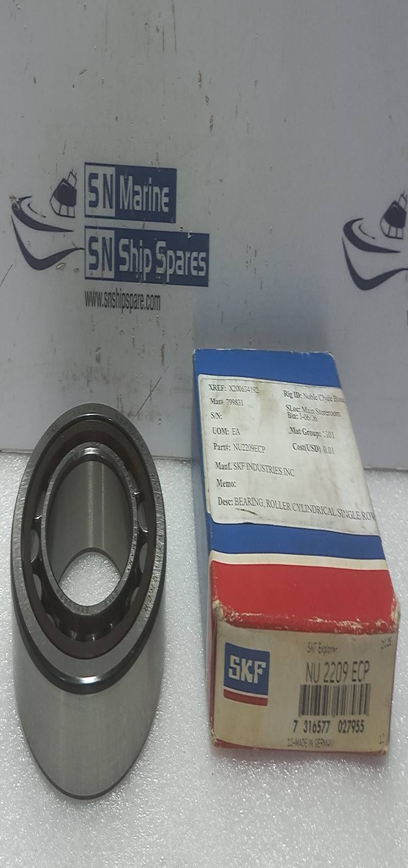 SKF NU2209ECP Single Row Cylindrical Roller Bearing